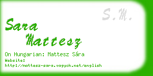 sara mattesz business card